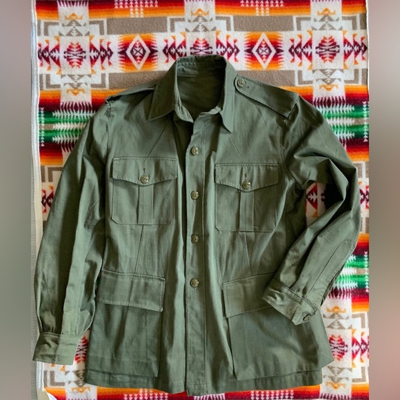 Vintage Jackets & Blazers - VINTAGE Army jacket 1957 cotton drill Miller & Gabbe LTD